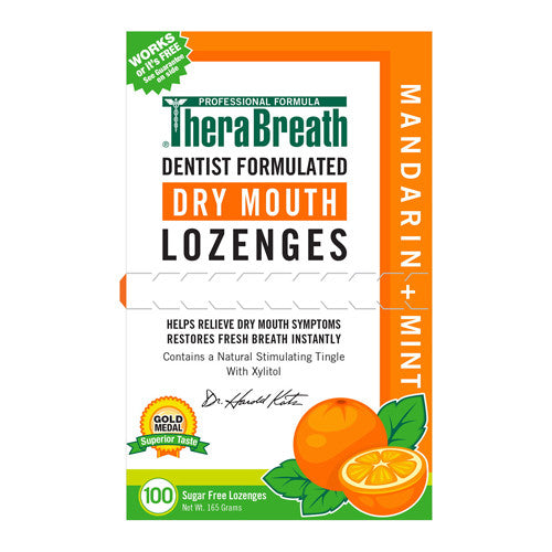 TheraBreath Dentist Formulated Dry Mouth Mandarin Mint Wrapped Sugar Free Lozenges, 100 Ea